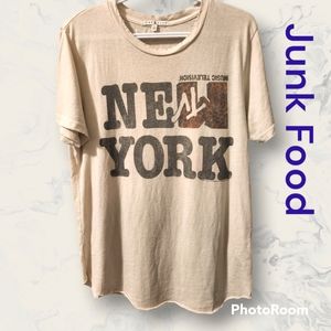 Junk Food MTV New York Curved-Hem Tee Size S Made In USA 🇺🇸